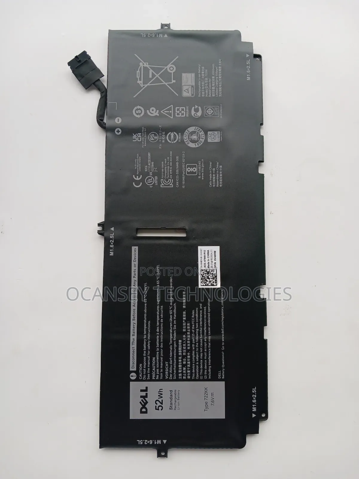 Original Dell 722kk Battery for Dell XPS 13 9300 XPS 13 9310