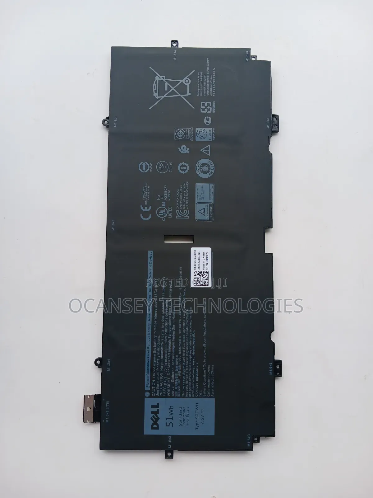 Original Dell 52twh Battery For Xps 13 7390 2-in-1 Series Notebook