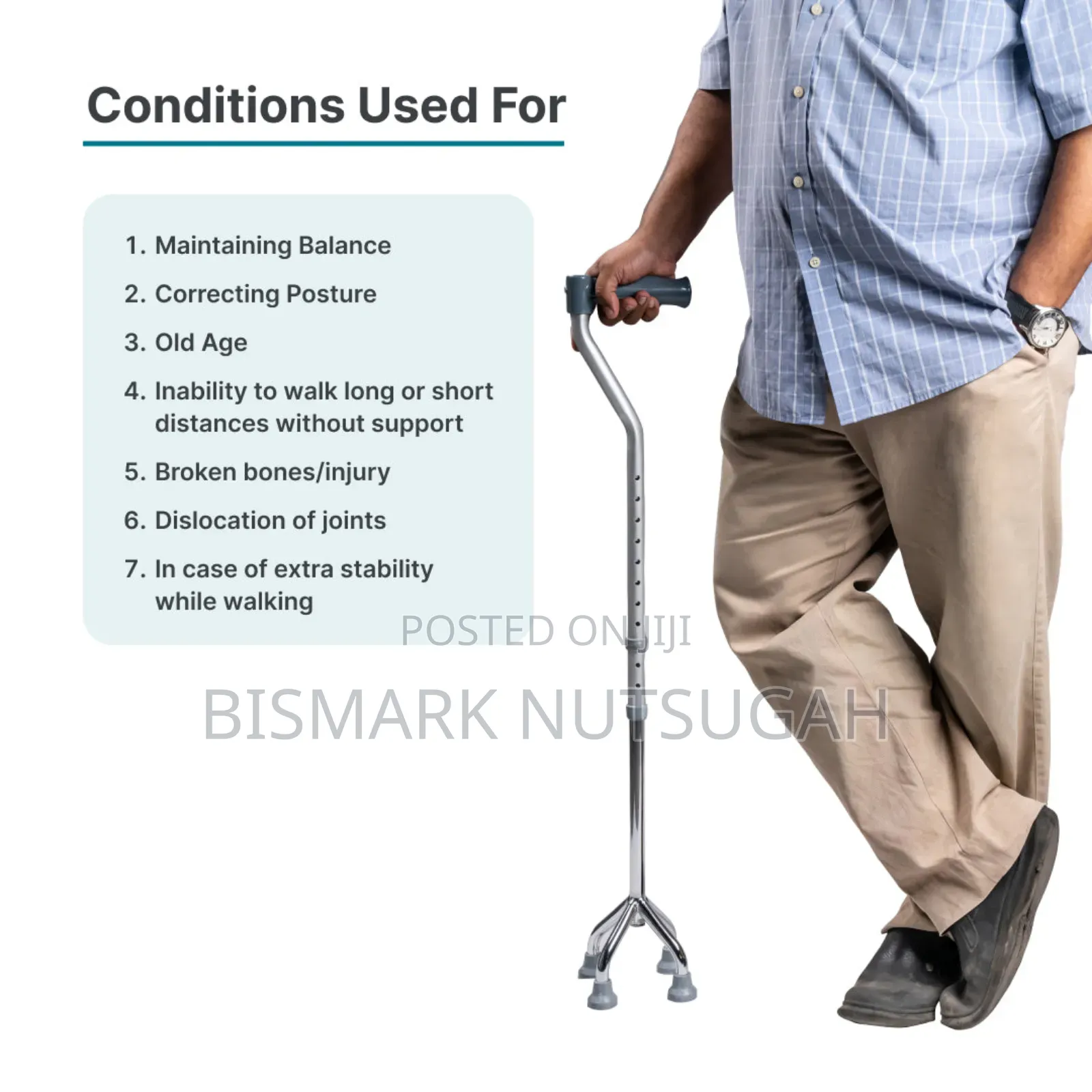 Portable Four Stand Walking Stick