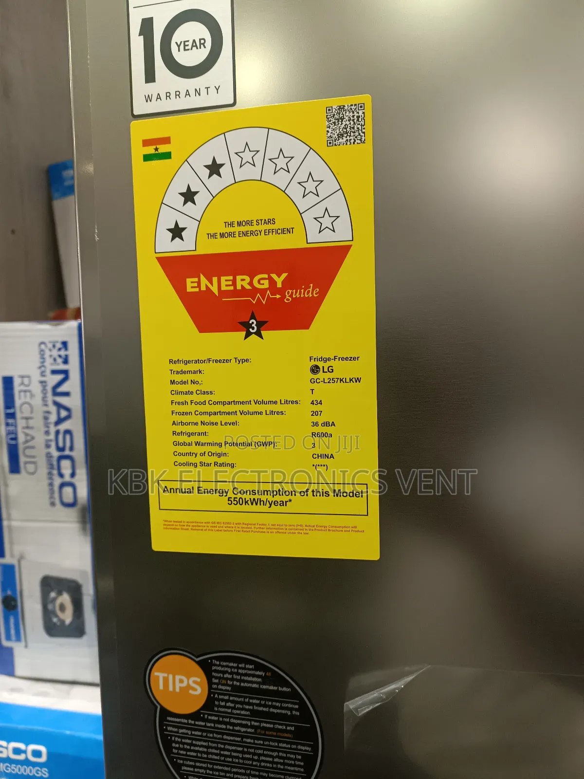 Lg 641liter Side/Side Refrigerator Water Dispenser