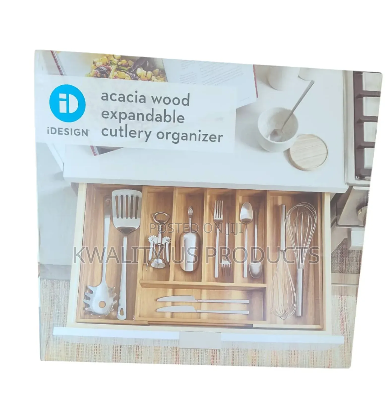 Acacia Wood Cutlery Organizer