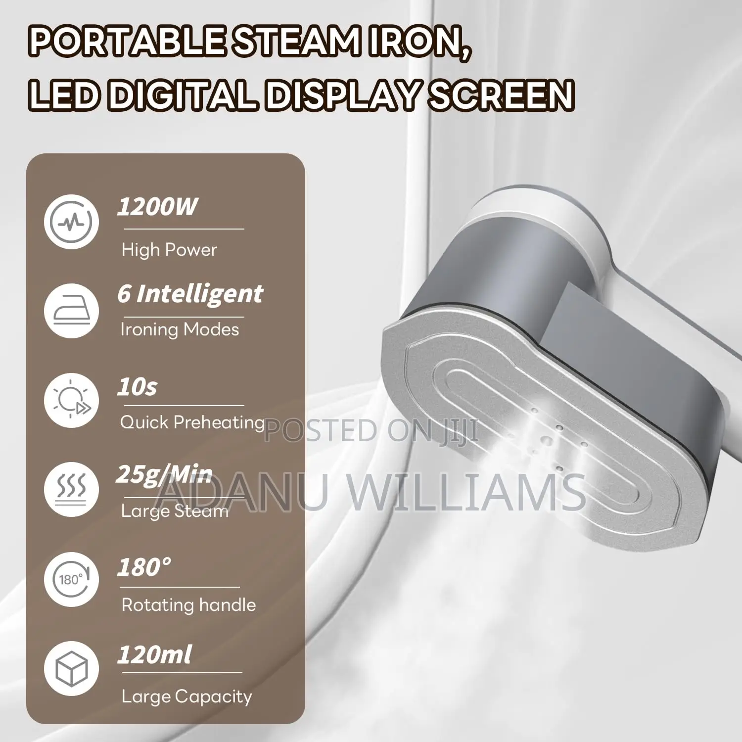 Potable Handheld Garment Stream Ironing Machine ( Wrinkle Removal )