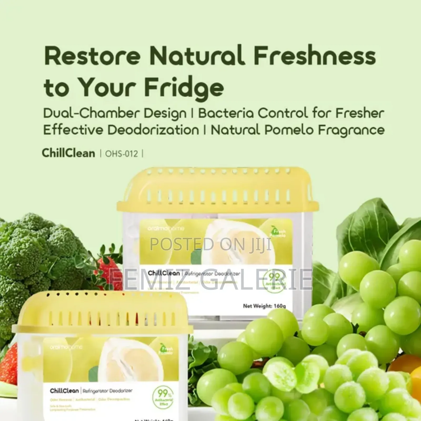 Oraimo Chillclean Pomelo Scent Anti-bacteria Refrigerator Deodorizer