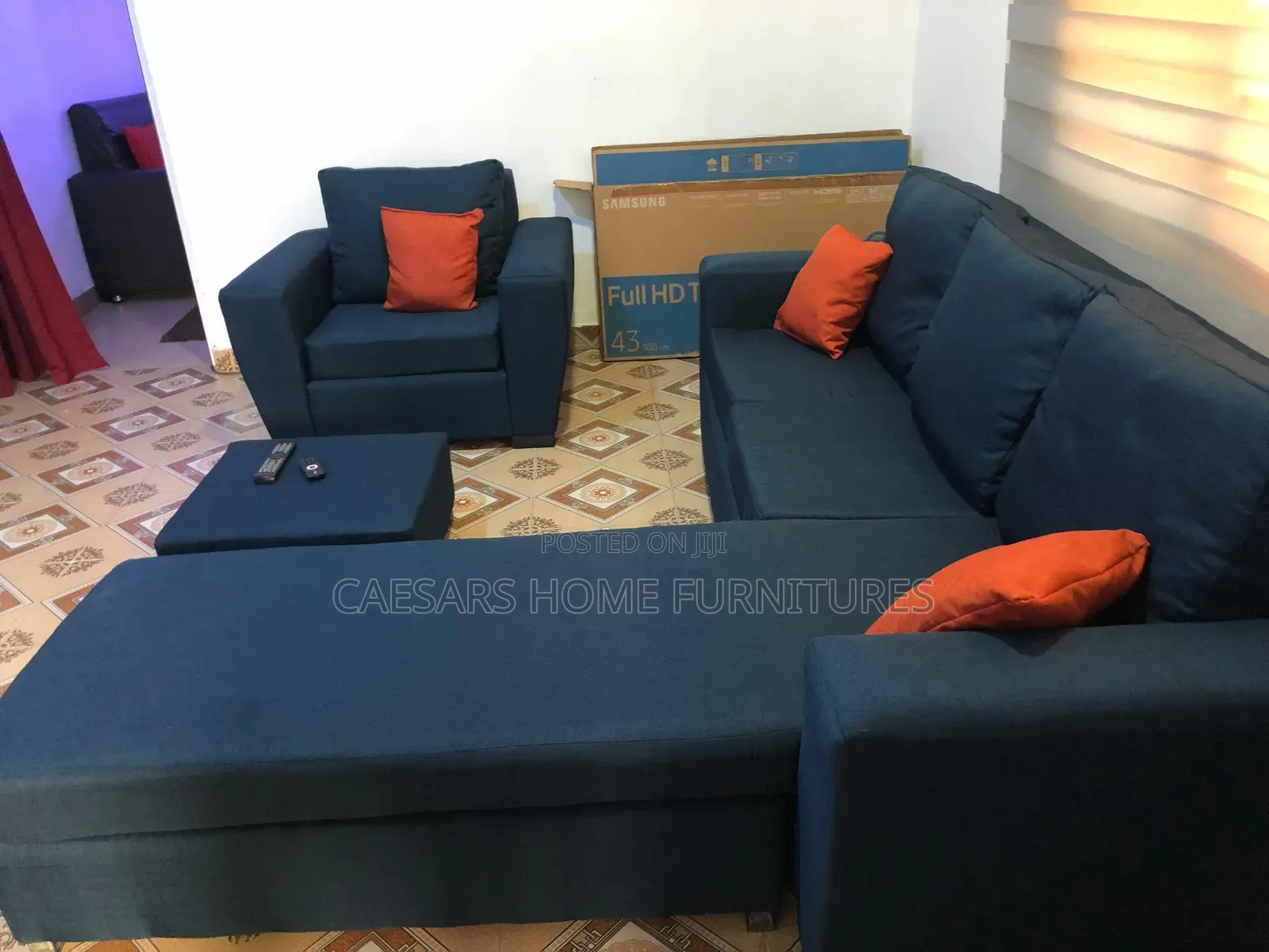 Modern Blueblack Sofa Set