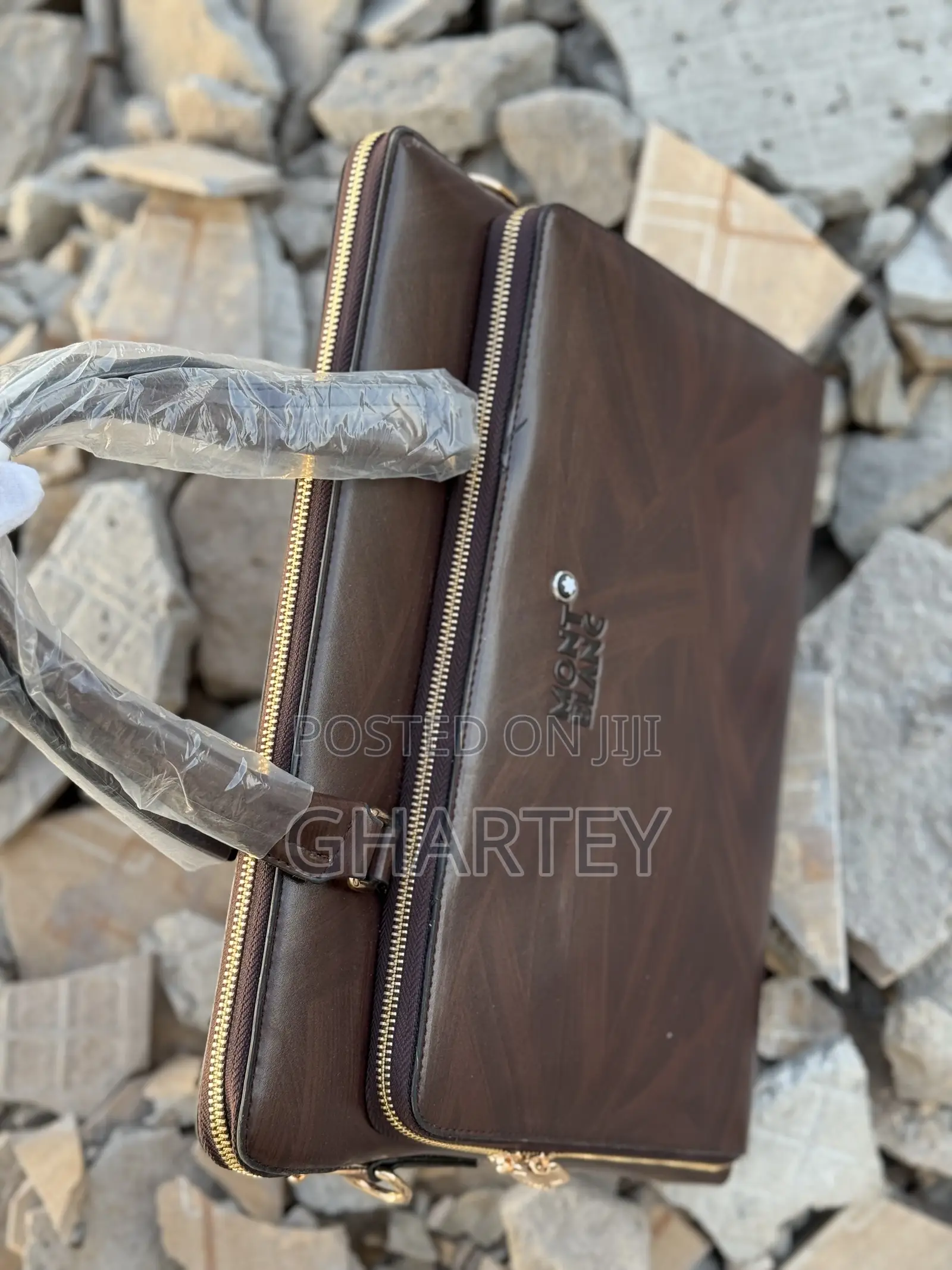 Montblanc Classic Brown Leather Luxury Briefcase for Professionals.