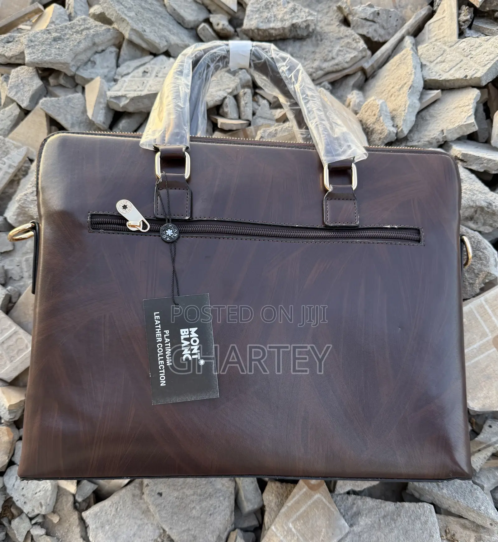 Montblanc Classic Brown Leather Luxury Briefcase for Professionals.