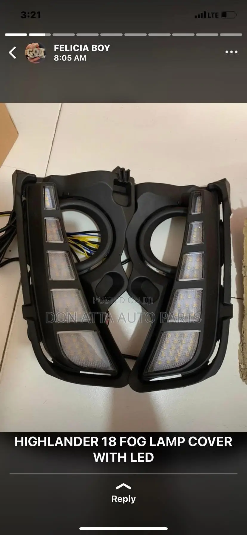 Toyota Highlander 2018 Foglight Cover Led
