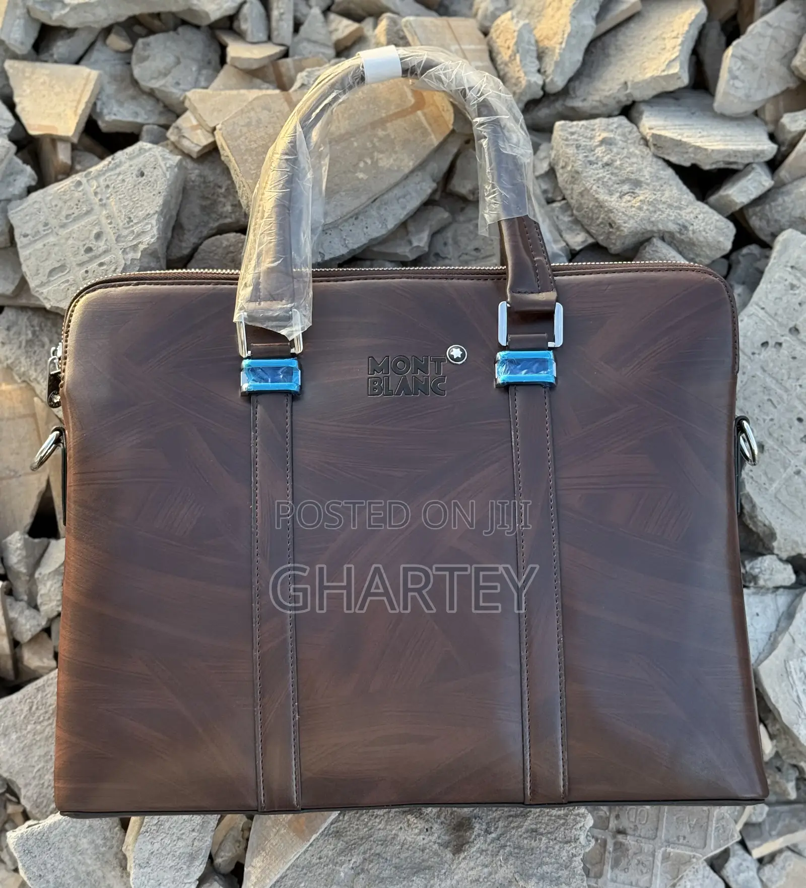 Montblanc Classic Brown Leather Briefcase Luxury Laptop Bags