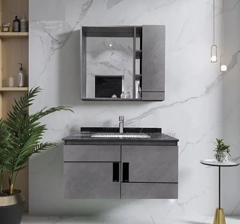 European Cabinet Basin And Mirror Complete_marble Cabinet Basin