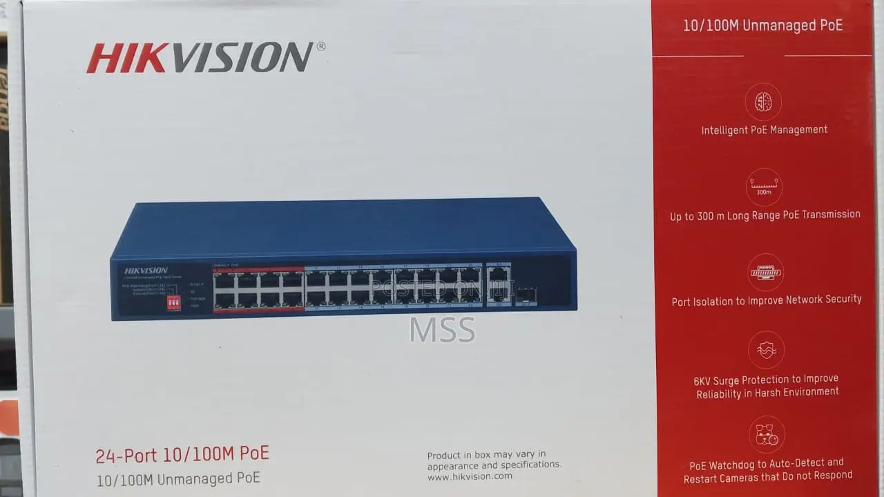 Ds-3e0326p-e/M==24 Port Fast Ethernet Unmanaged Poe Switch