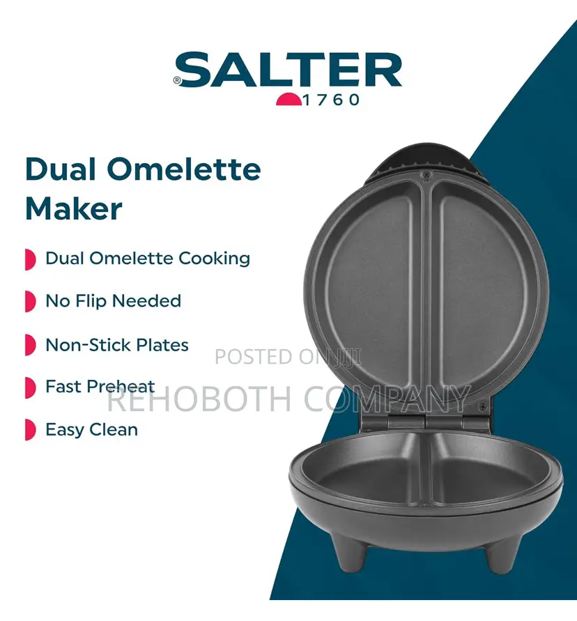 Salter Dual Omelette Maker – Non-Stick Deep Fill Cooking Plates