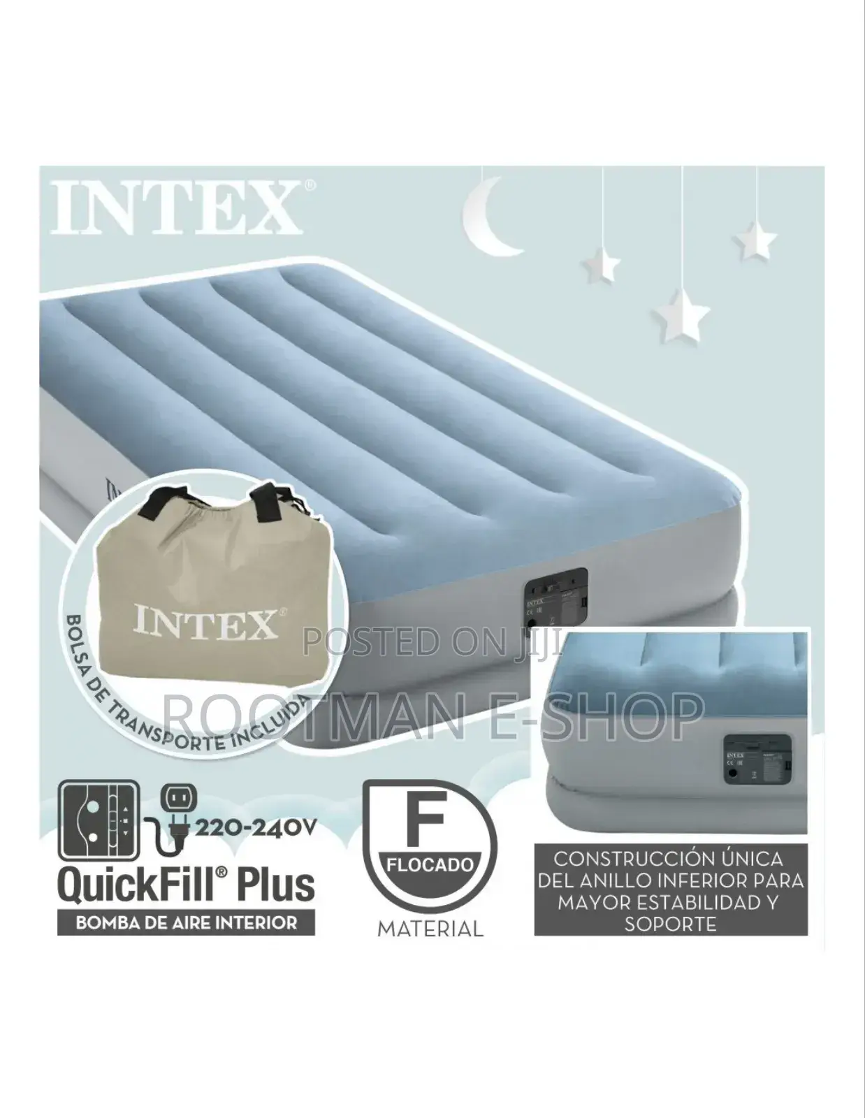 Intex Dura + Mid-rise Comfort 14 Twin Air Mattress Built-in Pump Usb