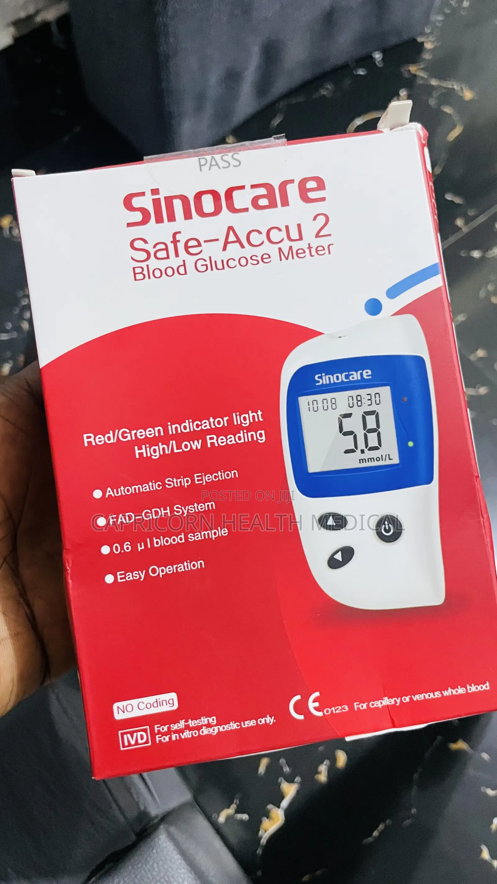 Sinocare Glucometer With 50 Strips/Needle (Blood Sugar Monitor)