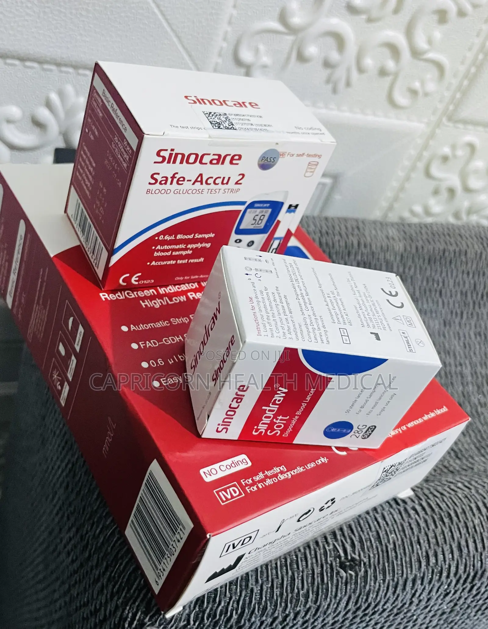 Sinocare Glucometer With 50 Strips/Needle (Blood Sugar Monitor)