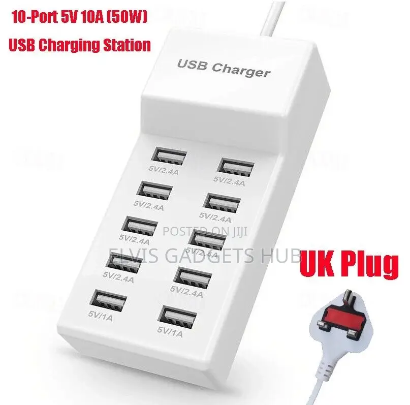 50w Multi 10 Port Usb Travel Charger