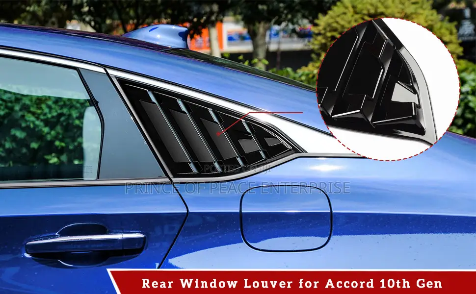 Honda Accord 2018 2019 2020 Rear Side Window Louver Covers Pair