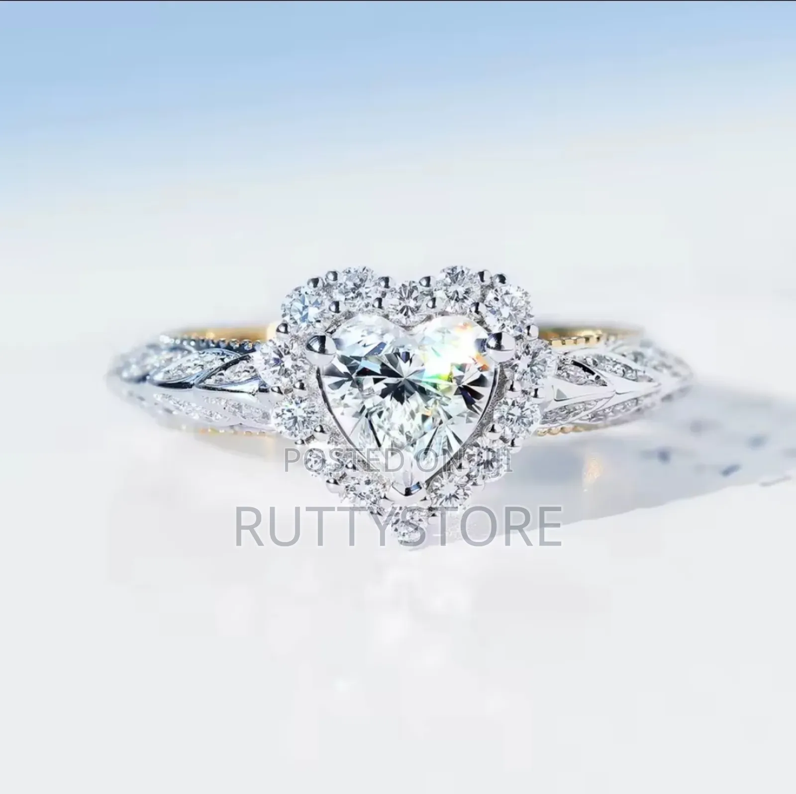 Love Shaped Zircon 925 Sterling Engagement Ring