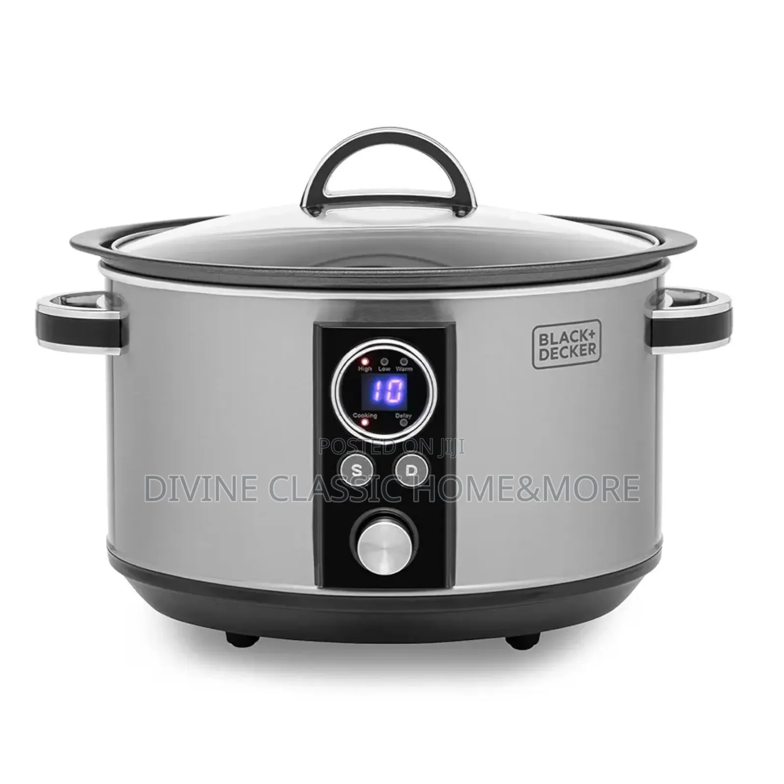 Black+Decker 6.5l Digital Sear Stew Slow Cooker, Stainless Steel