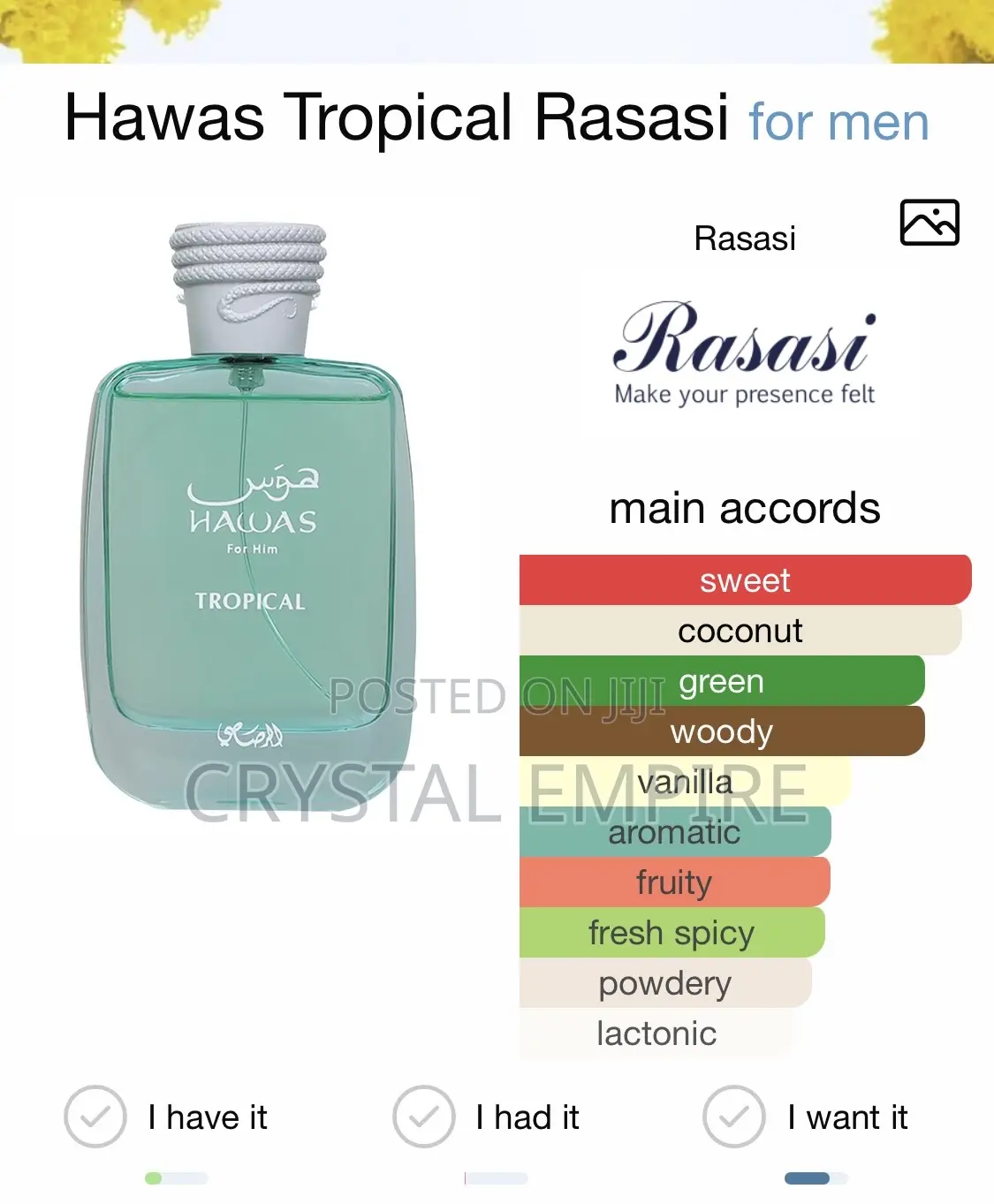 Hawas Tropical Rasasi Perfume