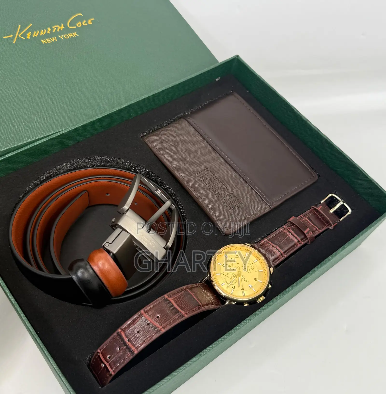 Kenneth Cole Men's Premium Gift Set – Watch, Wallet Belt