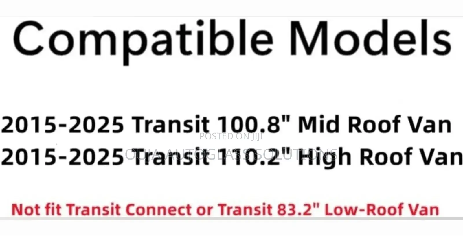 2015 Ford Transit Mid/High Roof Heated Rear Right Glass Back Glass