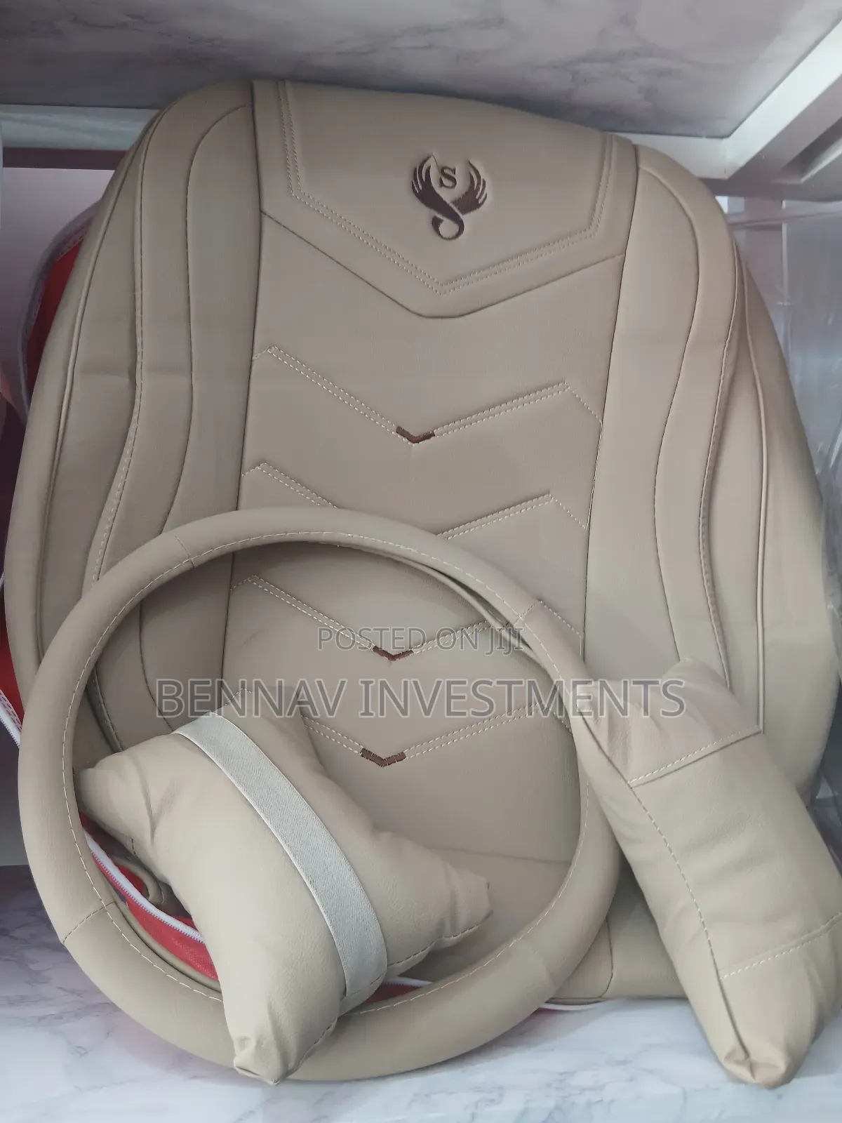 Premium Quality Leather Car Seat Cover - Beige, Gray, Black And Red