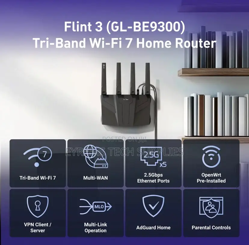 Gl.Inet Gl-Be9300 (Flint 3) Tri-Band and Wifi 7 Router