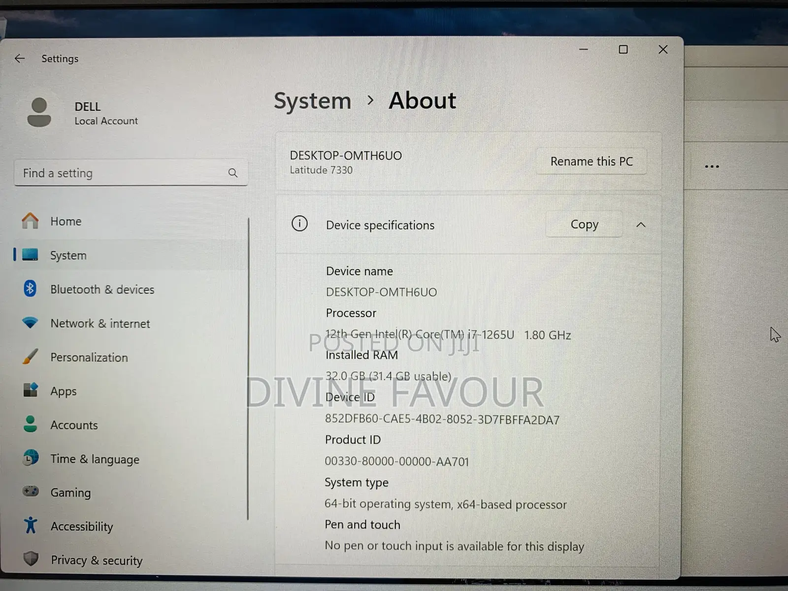 Laptop Dell Latitude 7330 32GB Intel Core I7 SSD 512GB