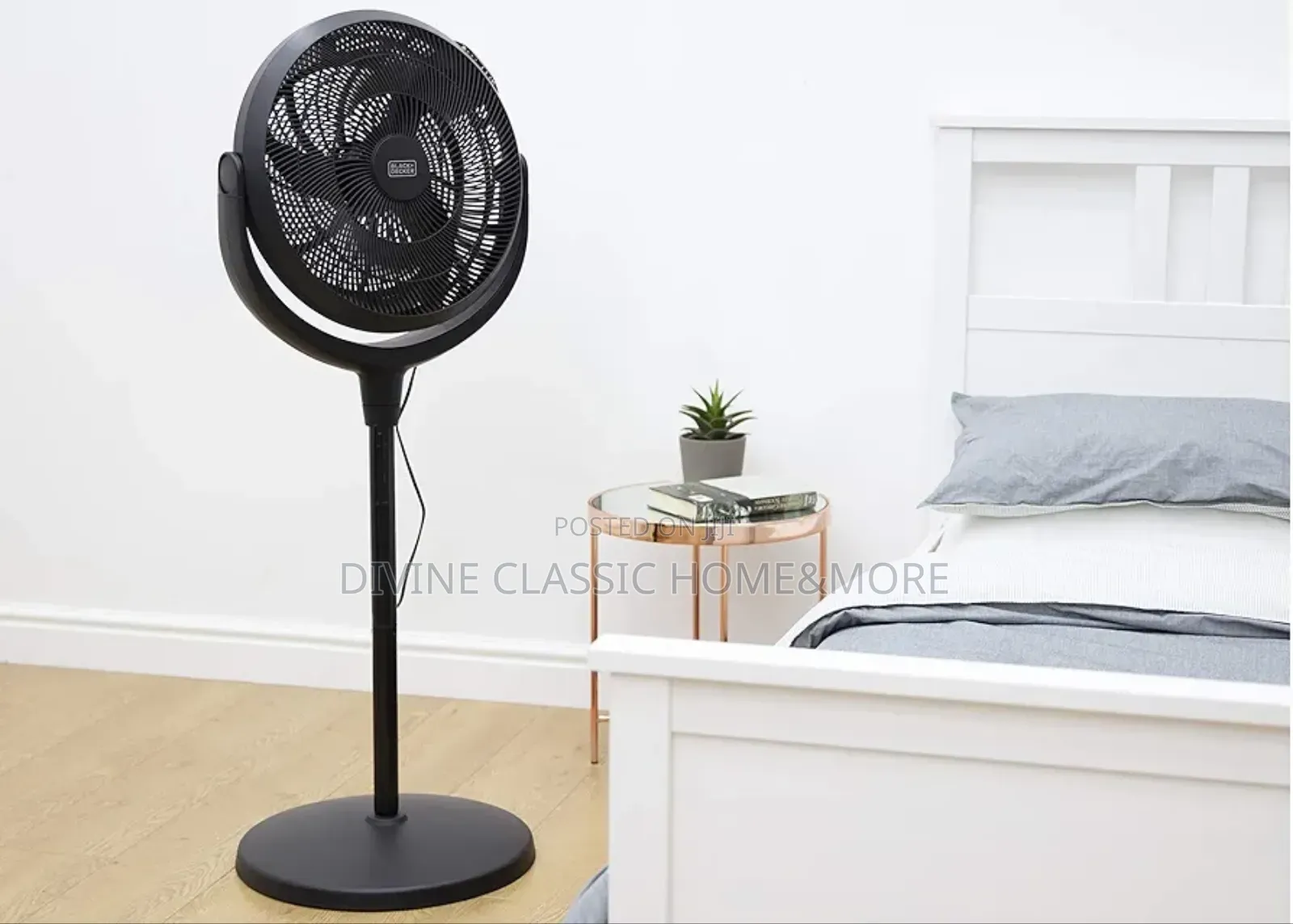High Velocity Pedestal Desk Fan With 3 Adjustable Heights, 7.5 Hours