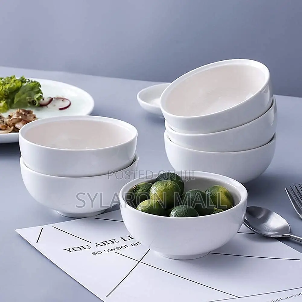 1pc Classic White Ceramic Bowls
