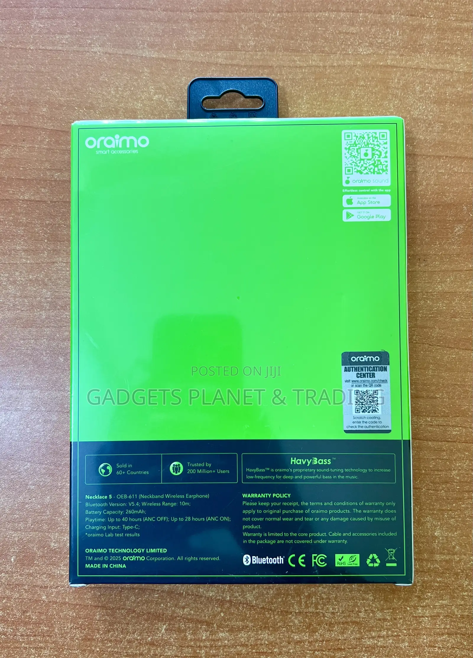 Oraimo Necklace 5 30db Noise Cancellation Call Vibration Earphones
