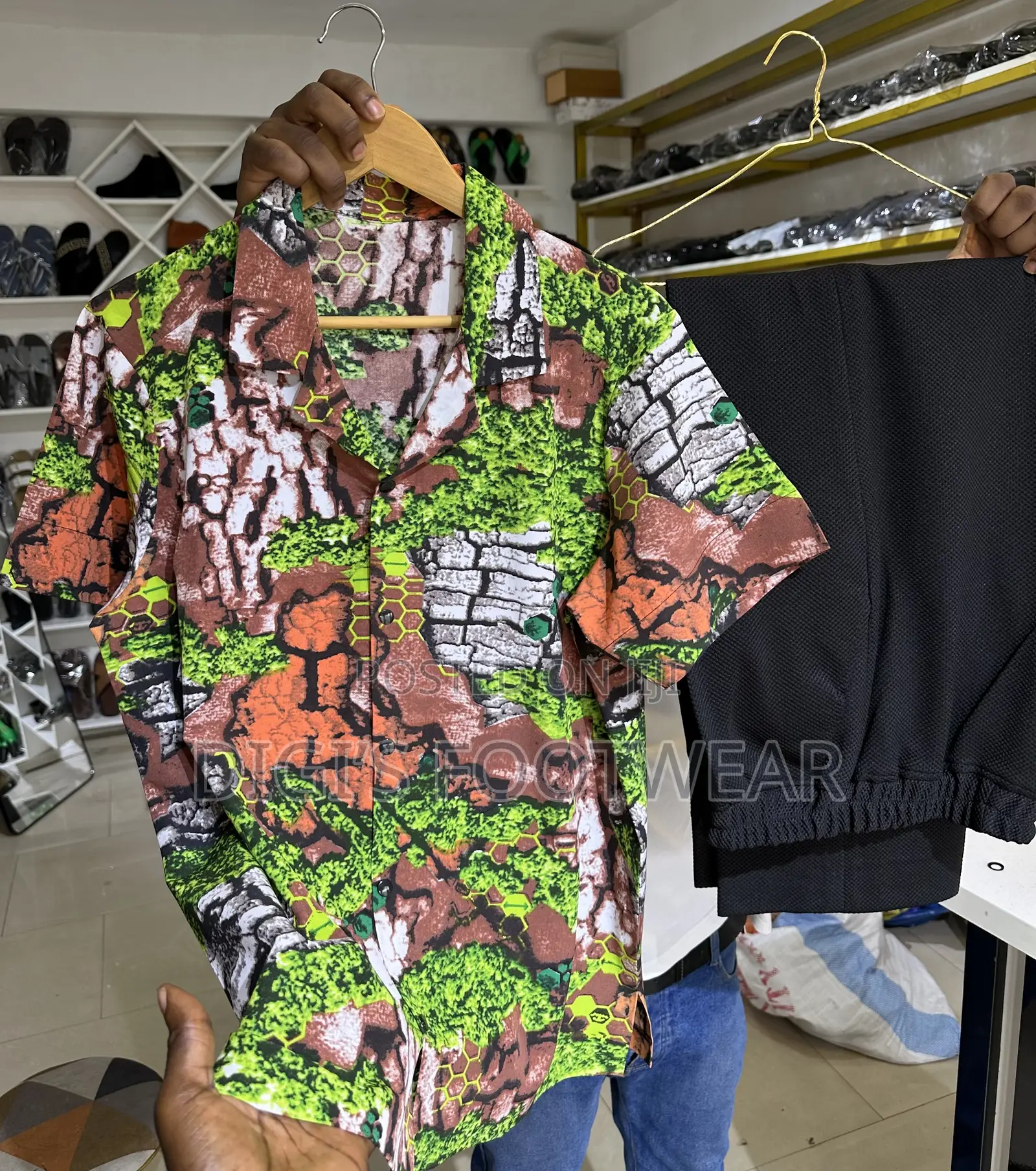 Green and Brown Multicolored Two Piece Wear