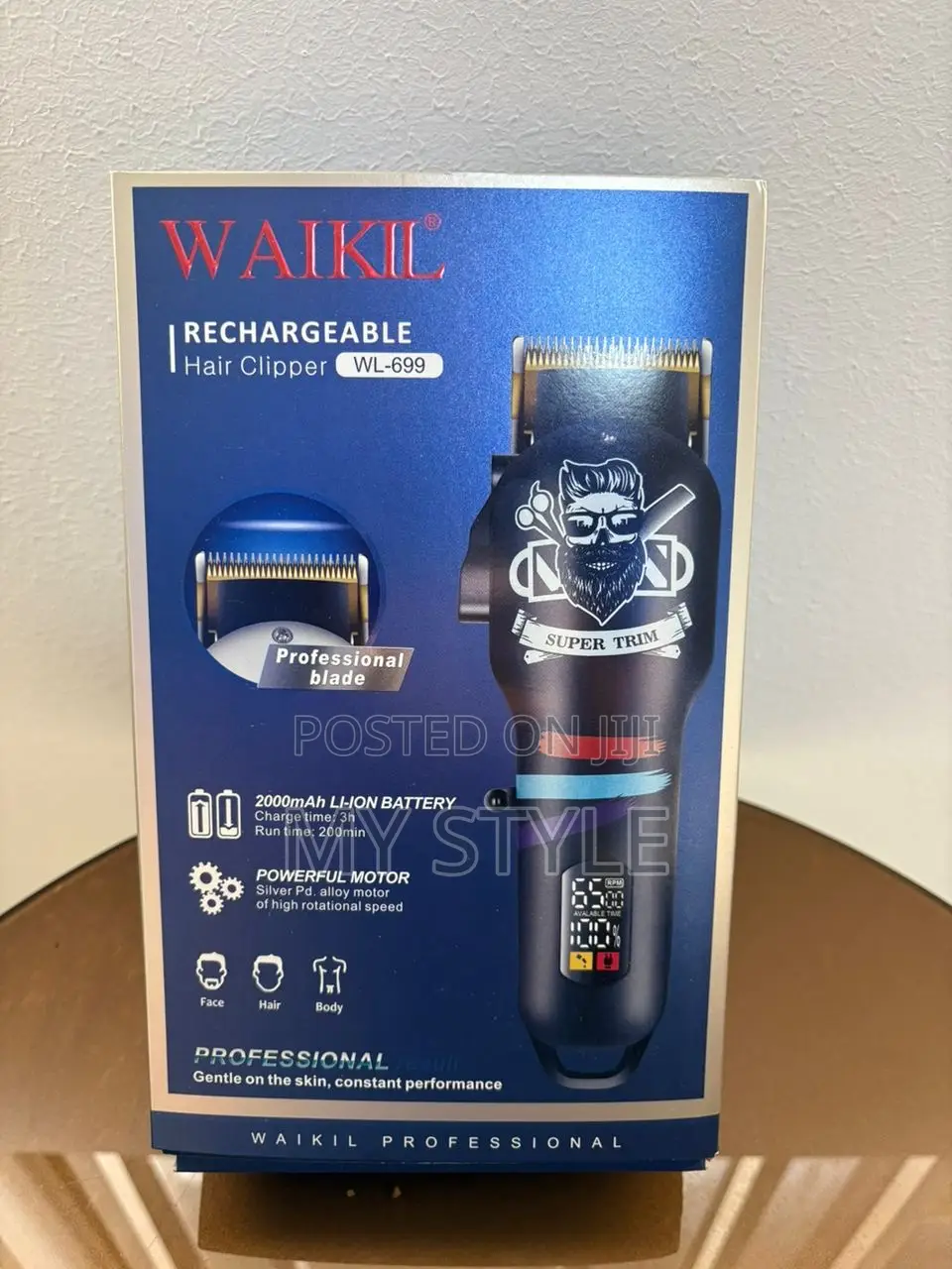 Waikil Professional Cordless Hair Clippers With Battery Level Display