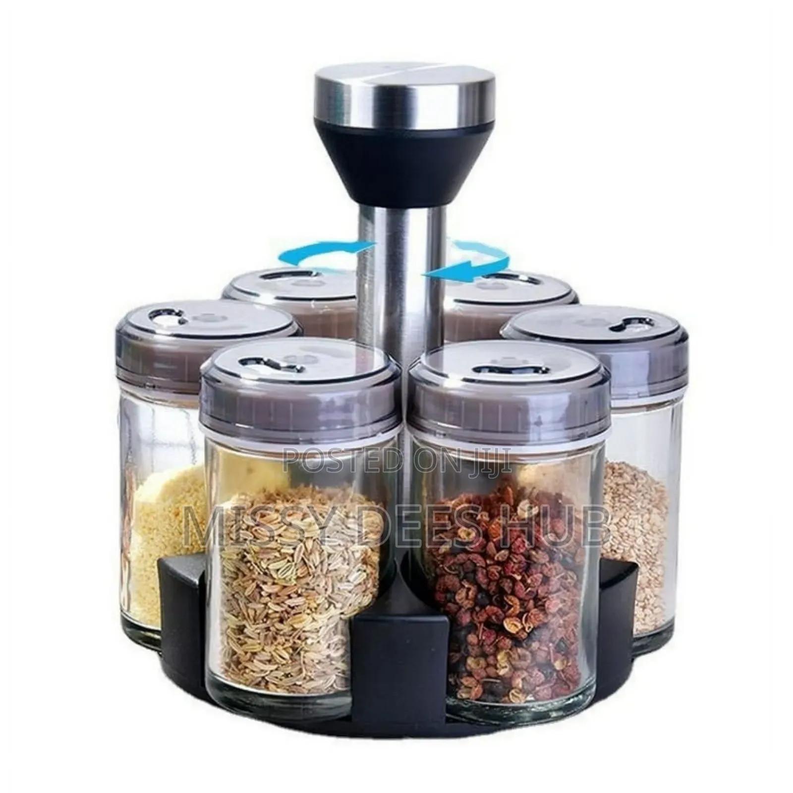 6 Jars Rotating Spice Rack