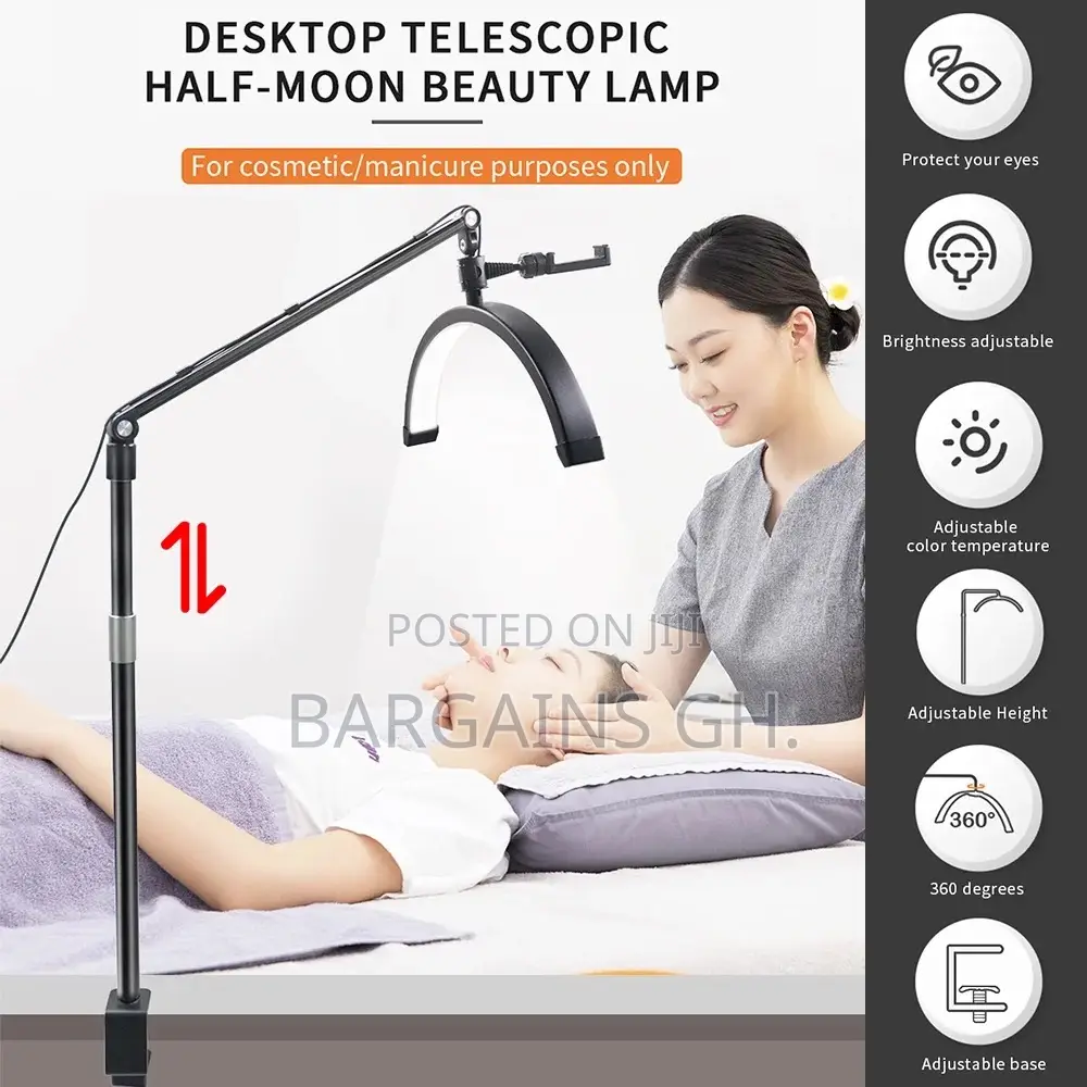 Desktop Telescopic Half Moon Beauty Lamp