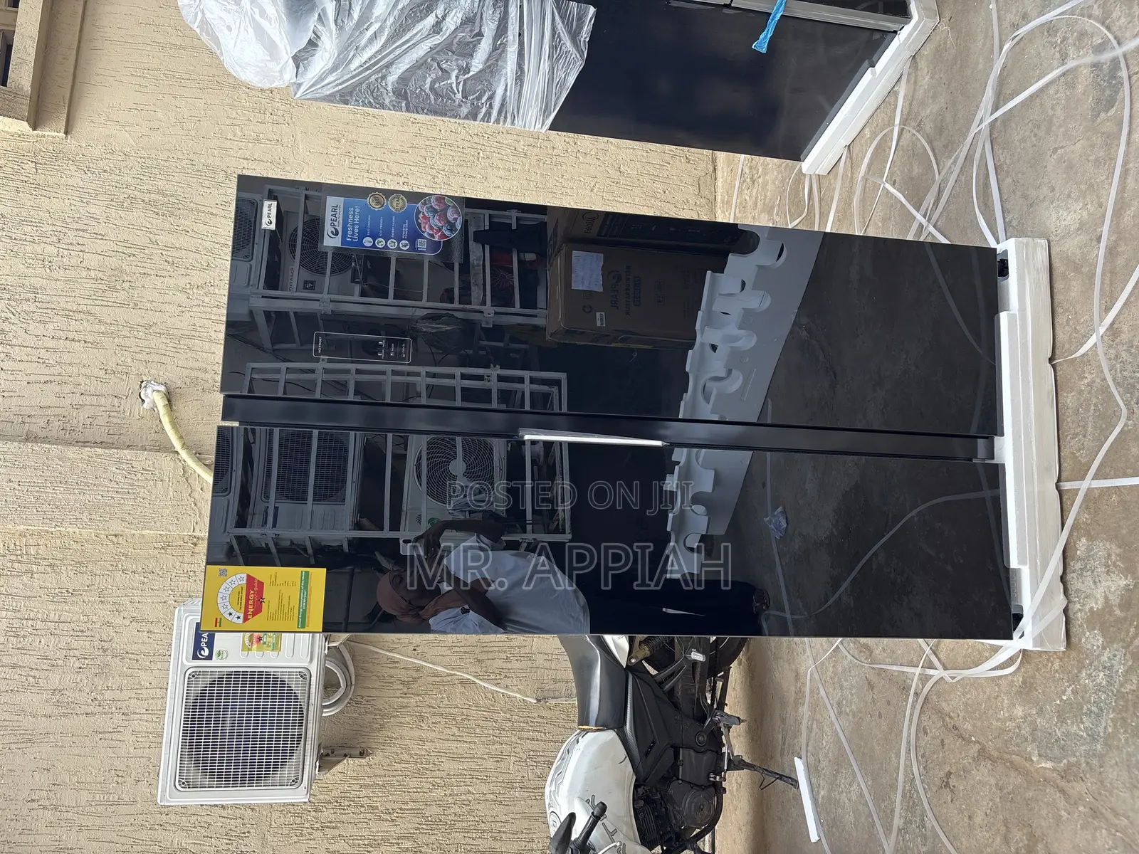 Shop Pearl Side by Side Glass Pf-640sbsbg-1a (436 Ltrs)Mirror.