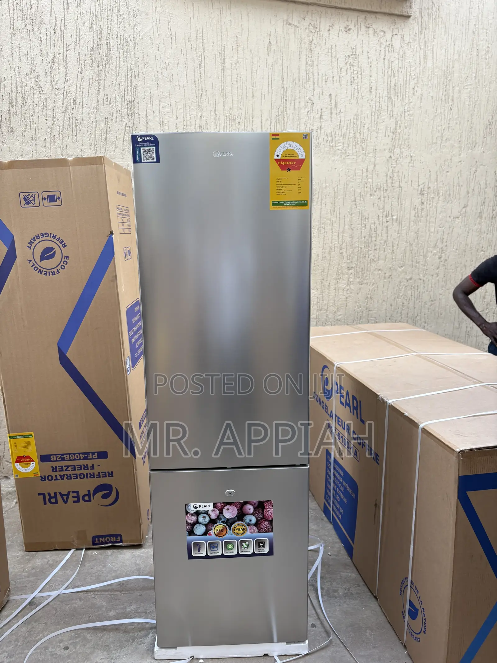 Energy Saving Pearl Pf406b-2b 261ltrs Bottom Freezer Fridge(Gray).