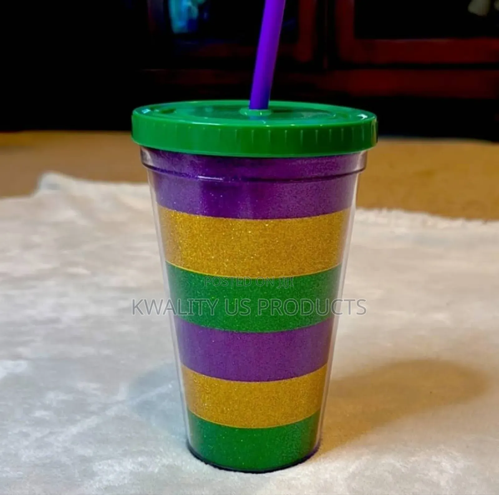 Glitter Tumbler With Straw - 530ml