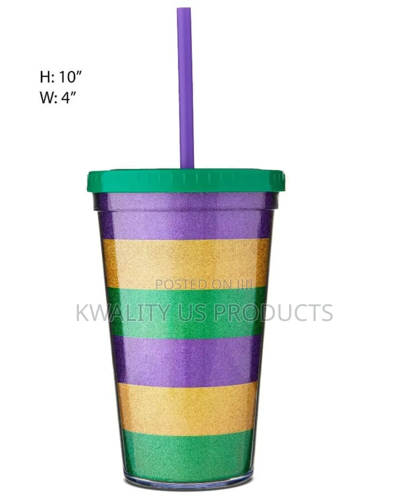 Glitter Tumbler With Straw - 530ml