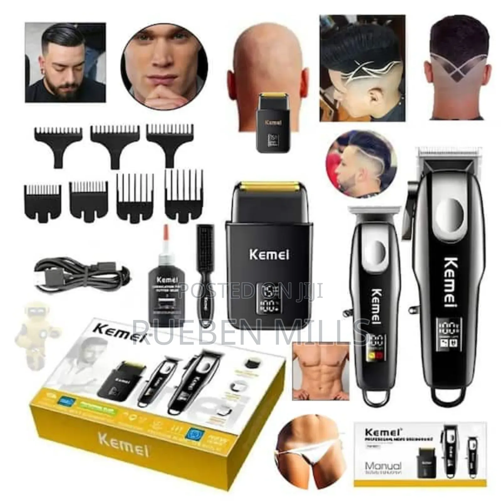 Three In One Original Adjustable Blade Kemei Barbering Shaving Machine