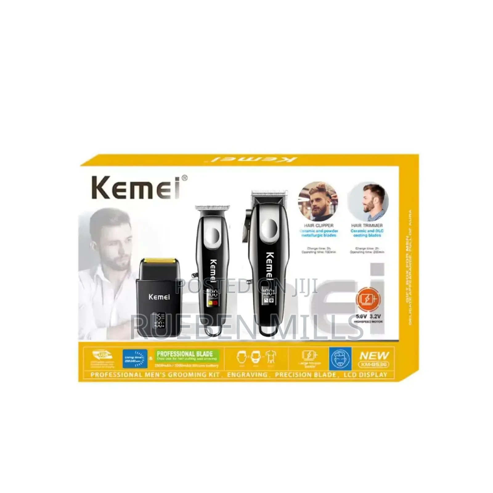 Three In One Super Strong Kemei Hair Clipper Barbering Machine 3 In 1.