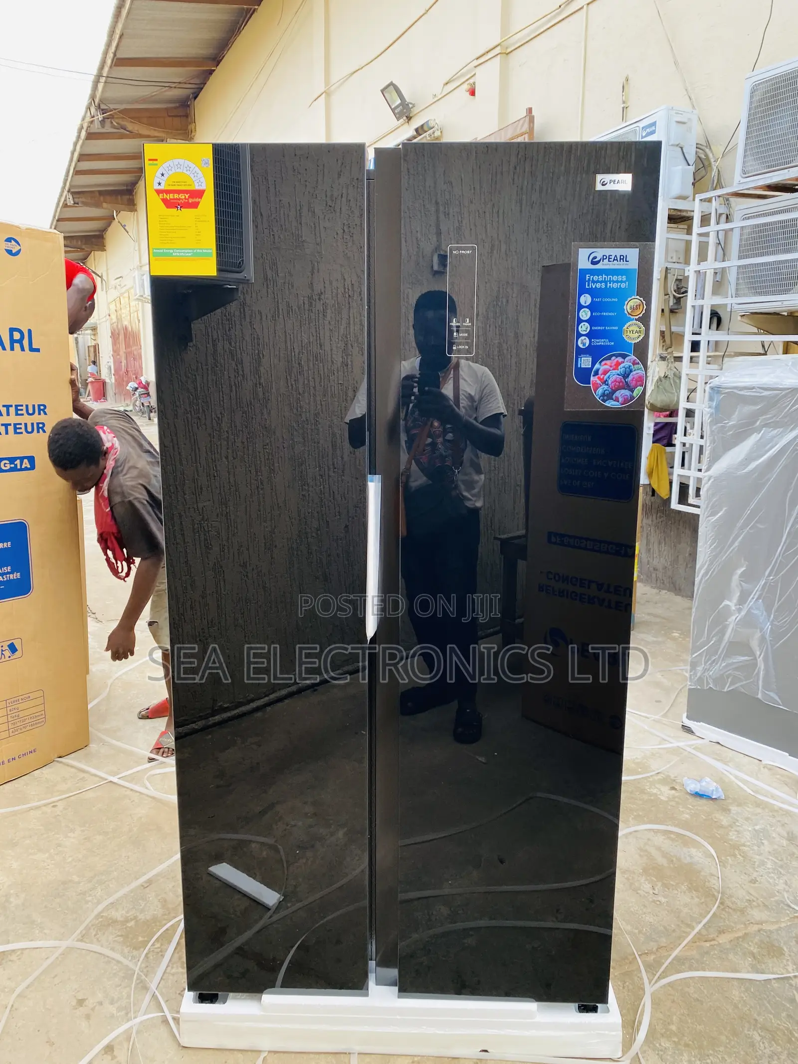 Quality Pearl Mirror Black 436 Liters Fridge Side By Side