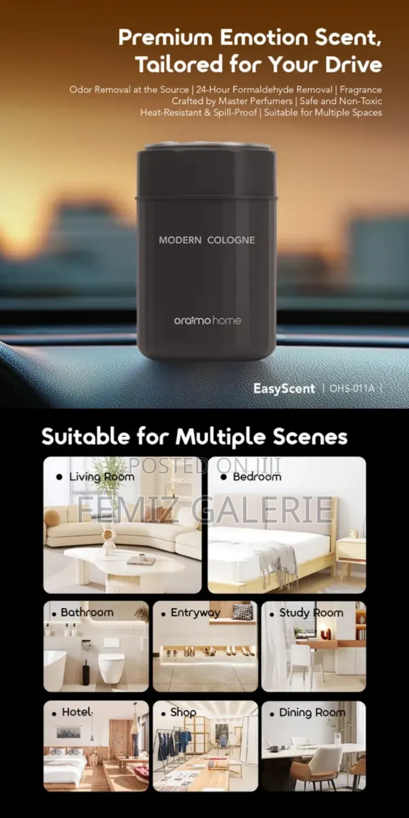 Oraimo Easyscent Mordern Cologne Home/Car Use Solid Perfume