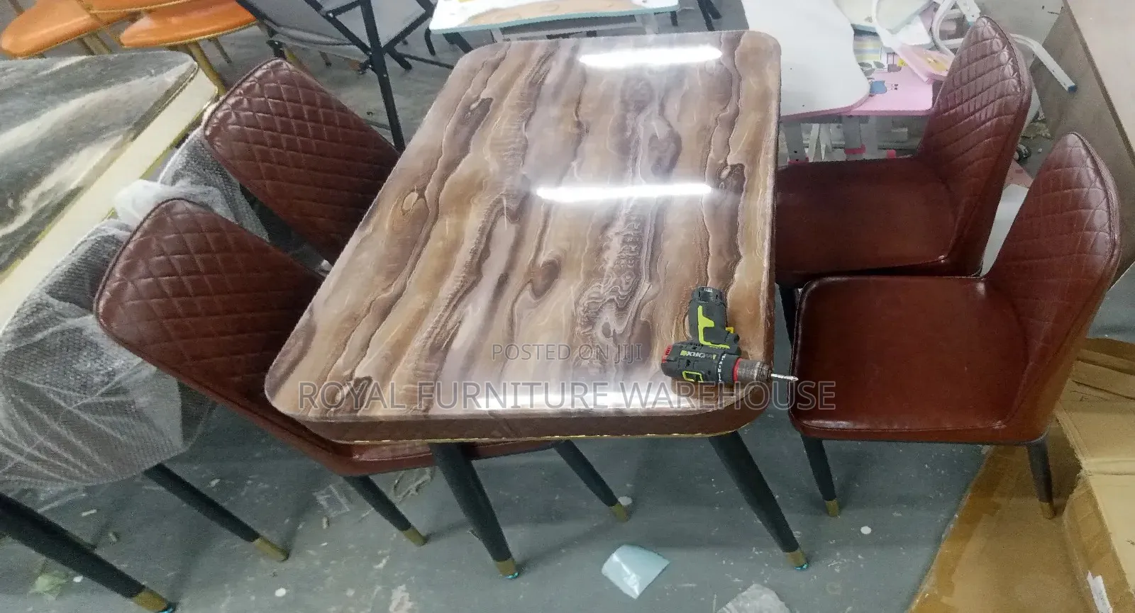 Imported 4 Seater Dining Set With Heavy Marble Top