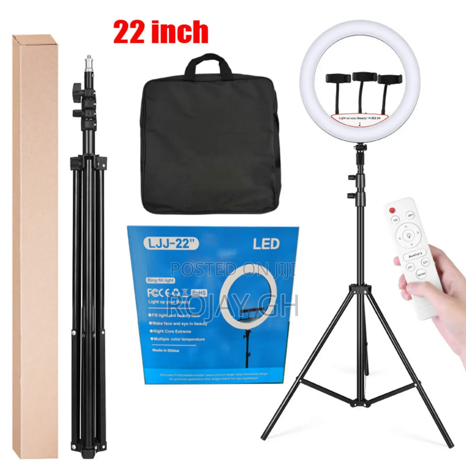 22 Inches Ring Light With Tripod Stand and 3pcs of Phone Holders