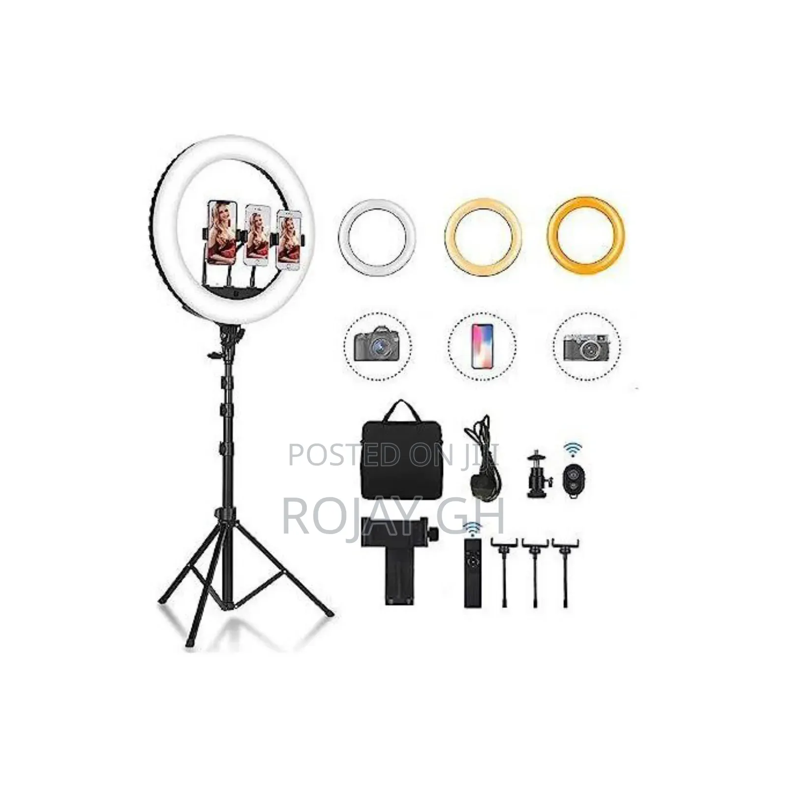 22 Inches Ring Light With Tripod Stand and 3pcs of Phone Holders