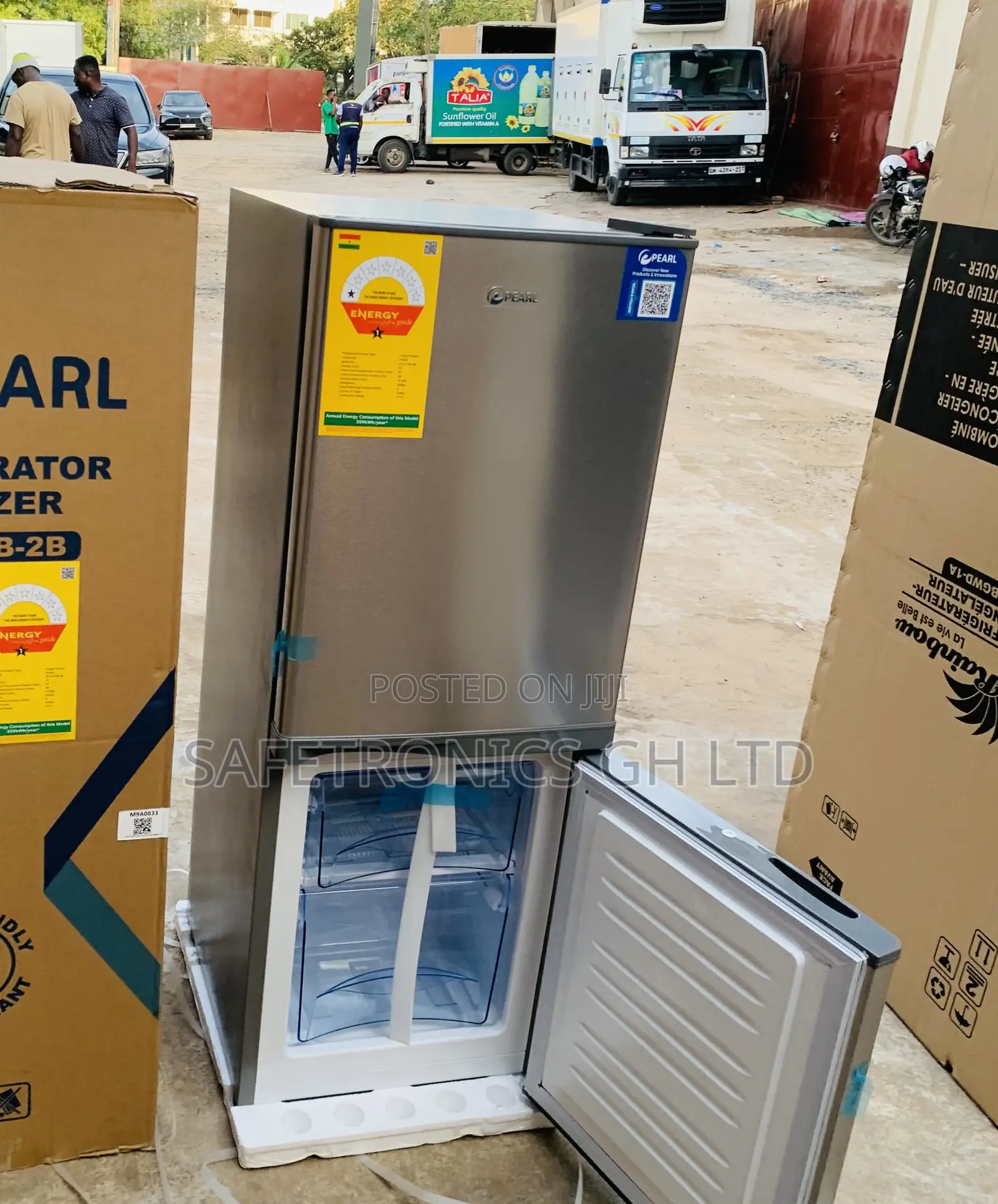 Secure (Grey) Pearl 125l Bottom Freezer Pf-2170b-2b 2 Doors Fridge