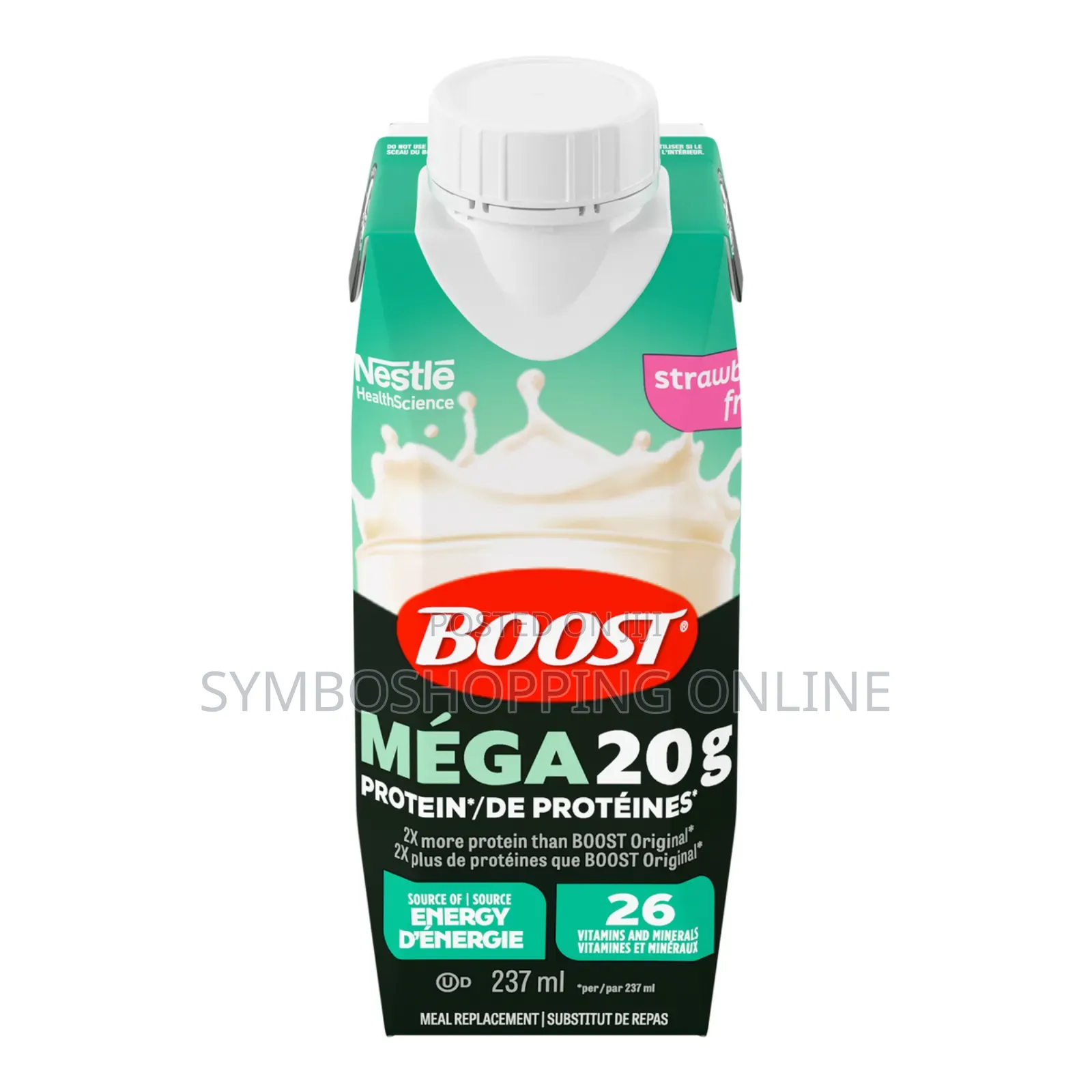 Boost Mega Meal Replacement, Strawberry, 24 X 237 Ml