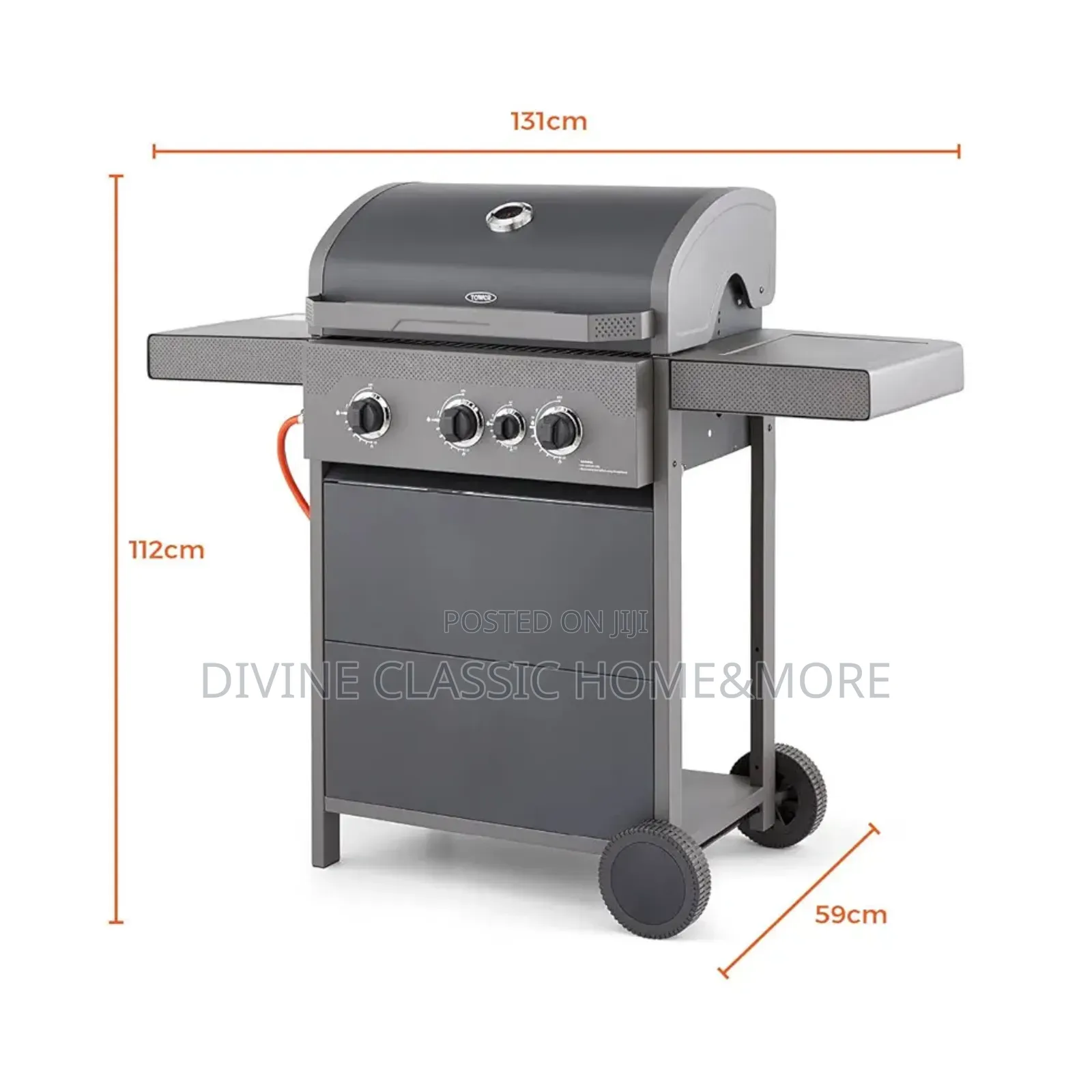 Tower Stealth 3000 4 Burner 3+1 Porcelain Gas Bbq+ Side Burner