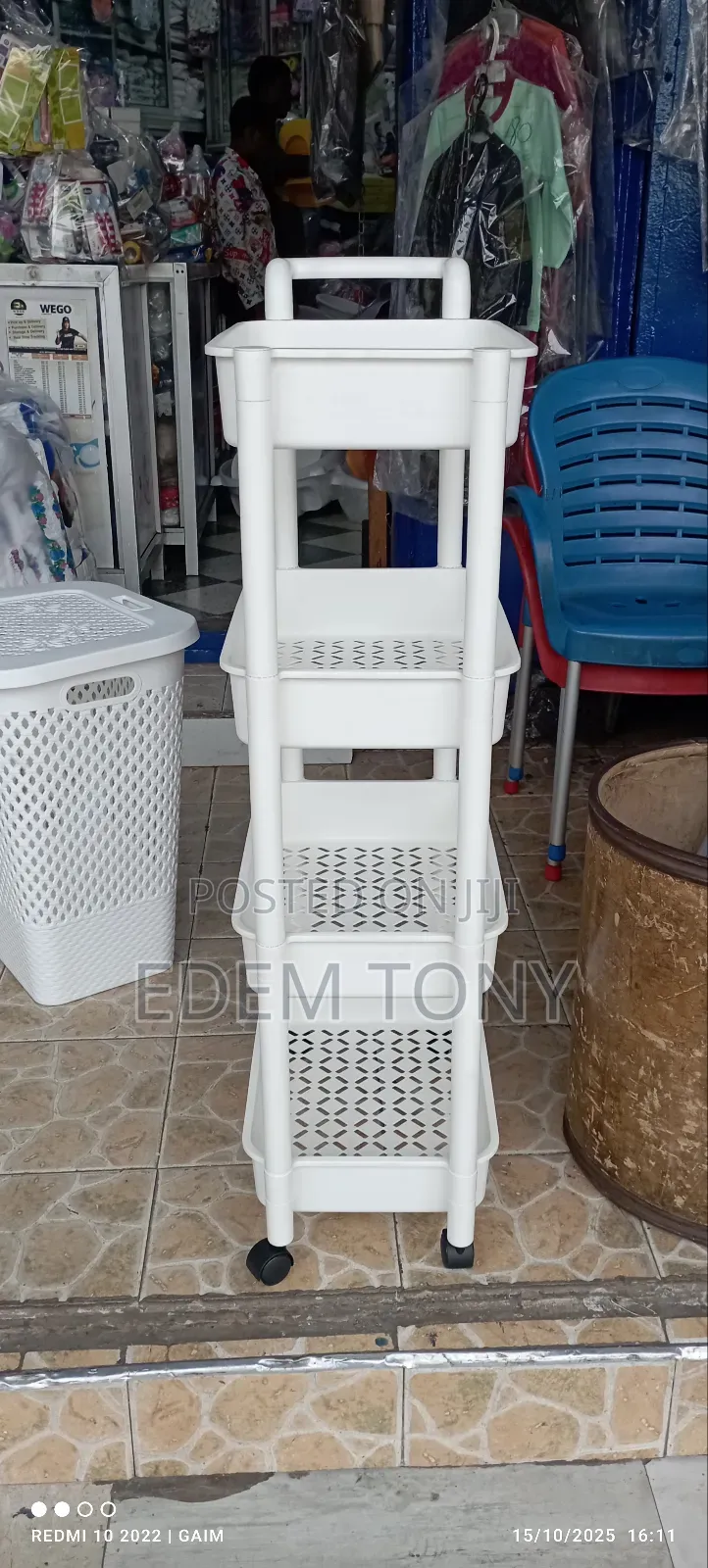 4-Tier Plastic Storage Trolley